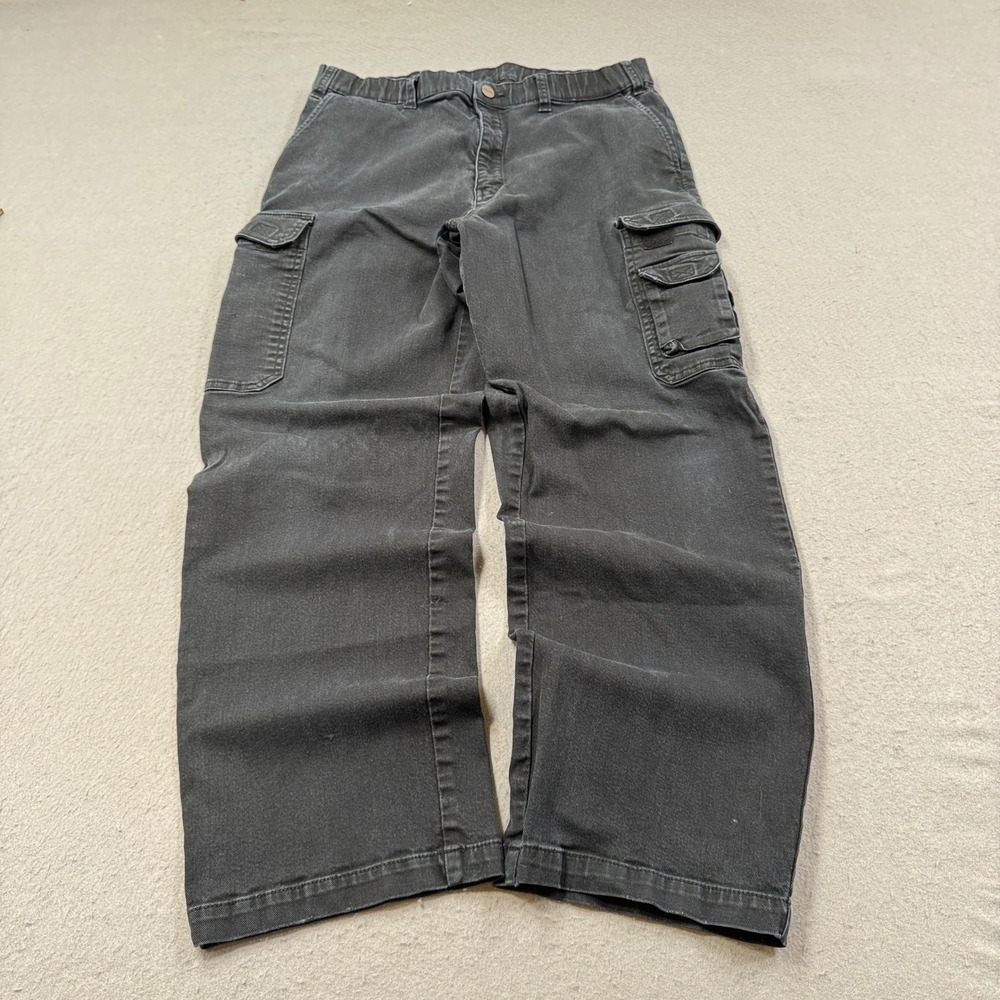 Dakota Cargo Pants Men's 38x30 Black Straight Leg Relaxed Fit High Rise Rugged